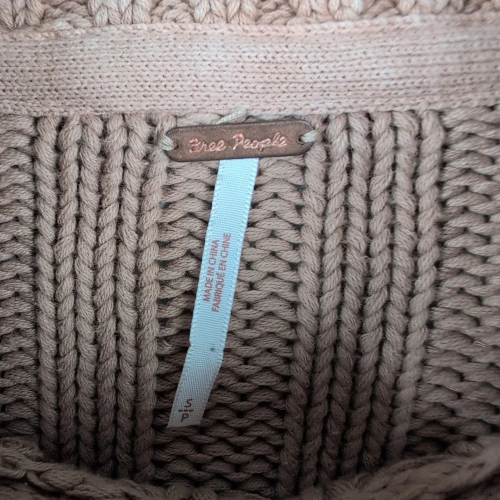 Free People Sweetheart‎ Sweater Women's Small Cotton Sandcastle Slouchy